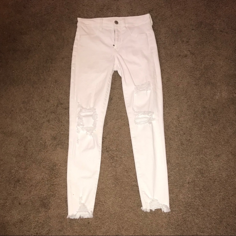White ripped skinny jeans